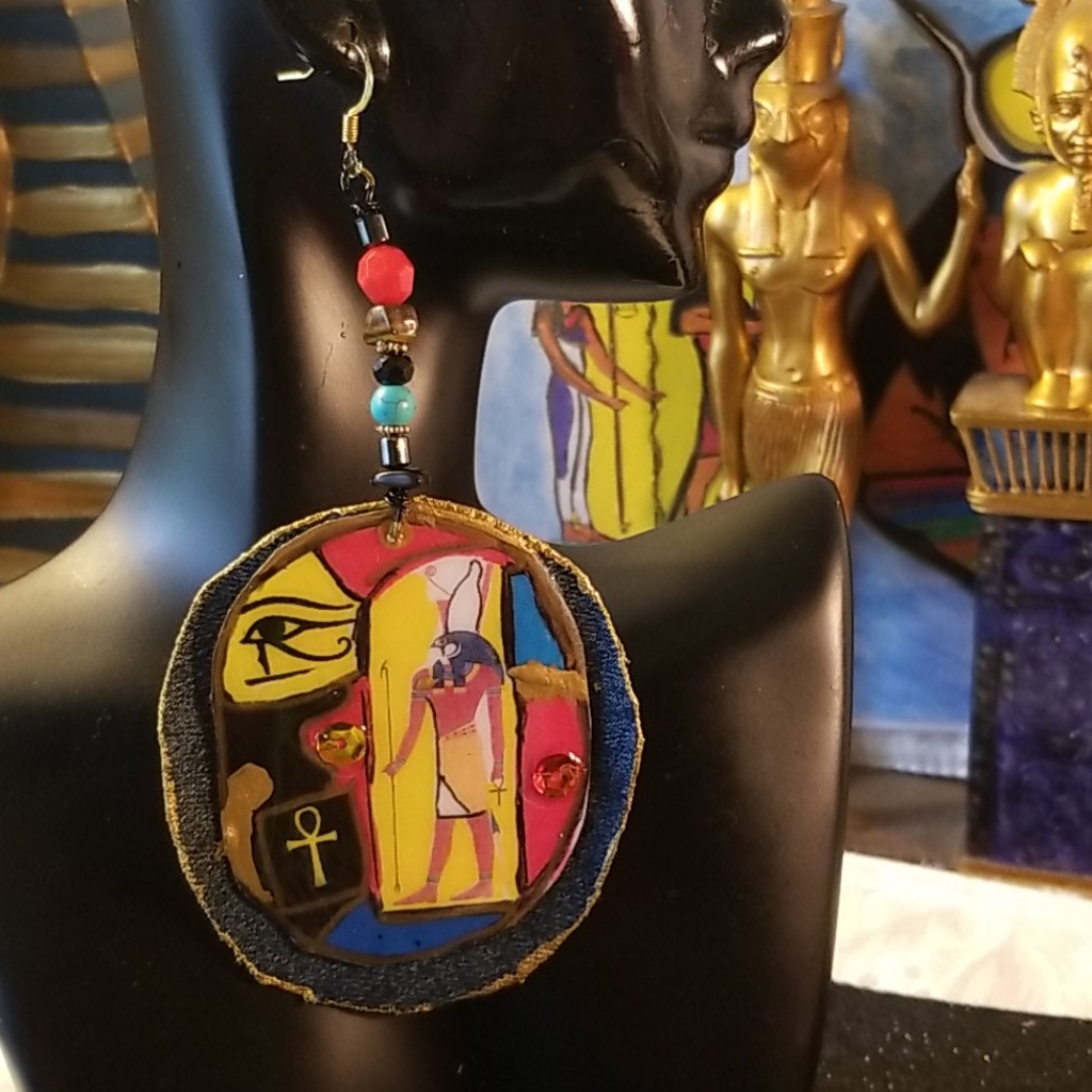 Horus Paper Jewelry Denim Earrings